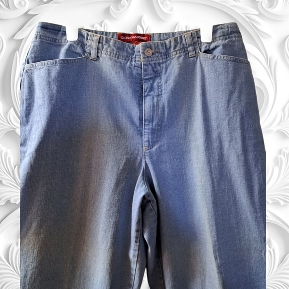Vintage Gloria Vanderbilt Cropped Light Faded Denim Jeans Size 14 - Picture 2 of 4